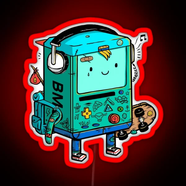 Skater BMO RGB Neon Sign