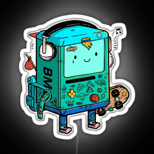 Skater BMO RGB Neon Sign