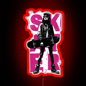 Skater Girls Skateboarding Girl Skate Life RGB Neon Sign