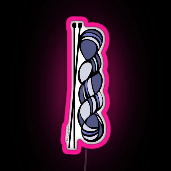 Skein And Needles In Color RGB Neon Sign