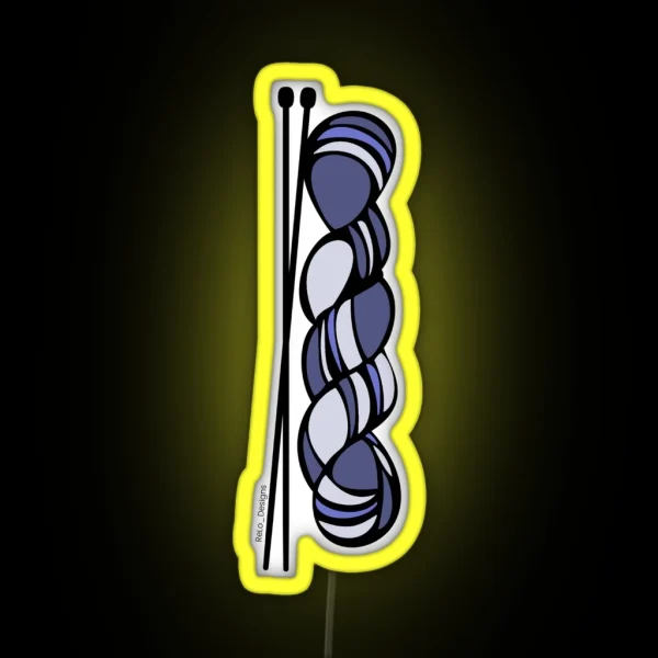 Skein And Needles In Color RGB Neon Sign