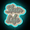 RGB Neon Sign with Blue Skein Patterns