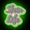 Green Neon Sign with Skein Design in Glowing RGB Lights