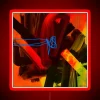 RGB Neon Sign with Skein Pattern in Red