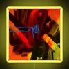 Yellow Neon Sign with Skein Pattern
