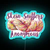 RGB Neon Sign with Anonymous Logo in Blue Color