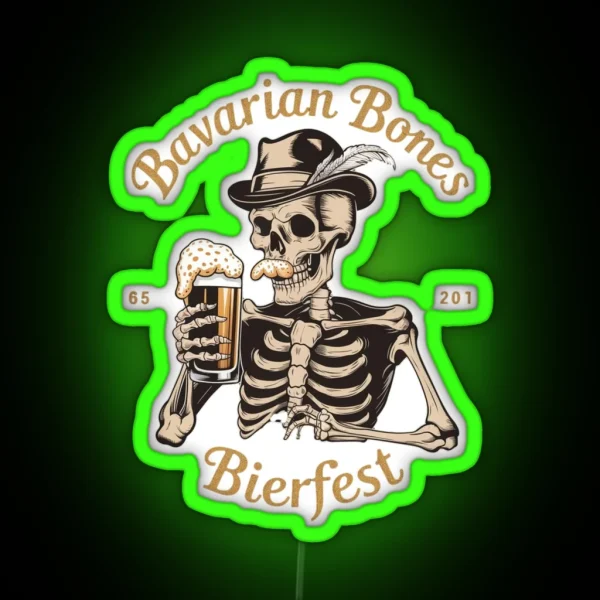 Skeleton Bavarian German Beerfest RGB Neon Sign