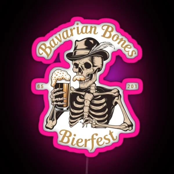 Skeleton Bavarian German Beerfest RGB Neon Sign