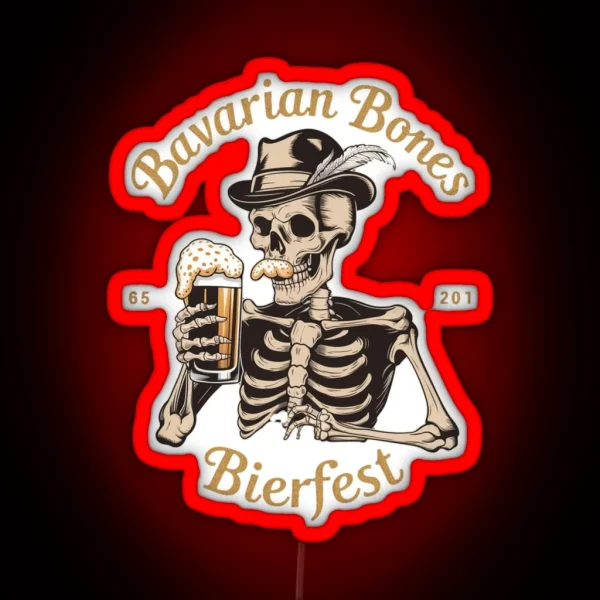 Skeleton Bavarian German Beerfest RGB Neon Sign