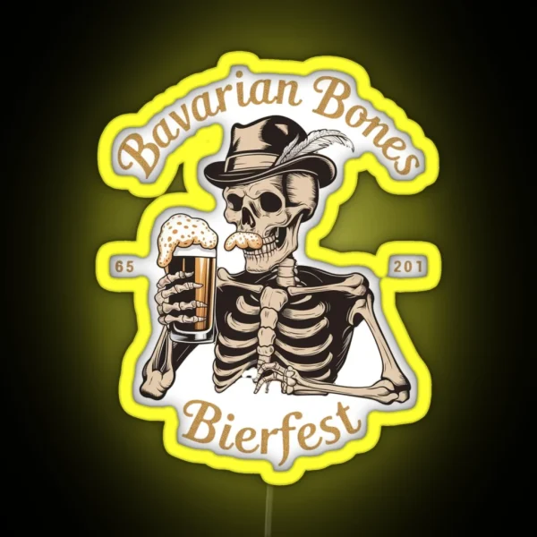 Skeleton Bavarian German Beerfest RGB Neon Sign