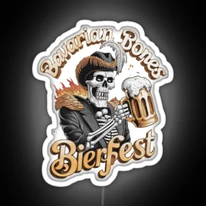 Skeleton Bavarian German Beerfest RGB Neon Sign