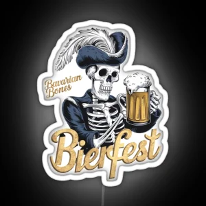 Skeleton Bavarian German Beerfest RGB Neon Sign