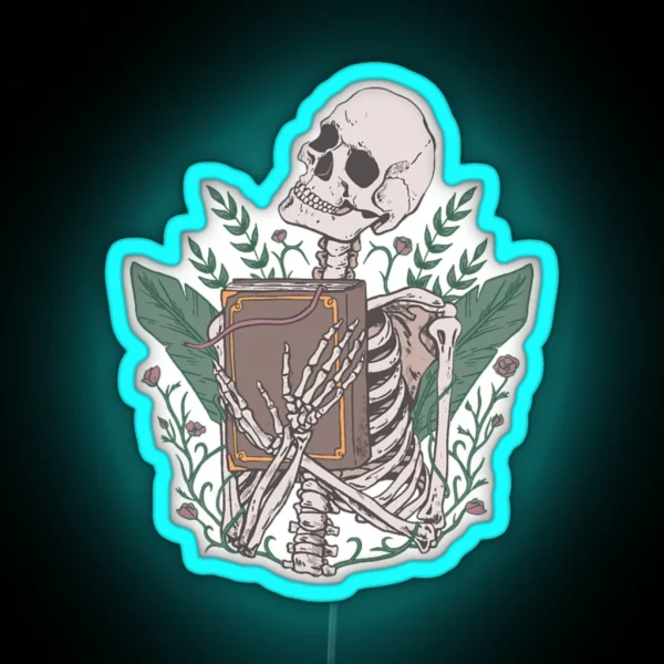 Skeleton Reading RGB Neon Sign
