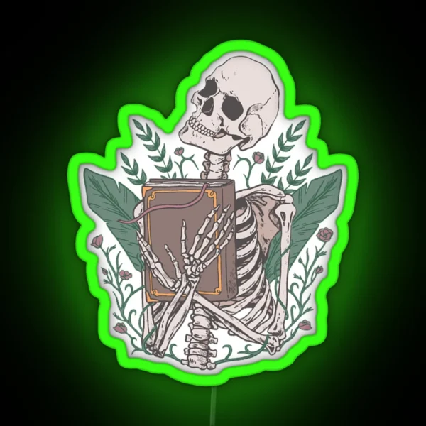 Skeleton Reading RGB Neon Sign