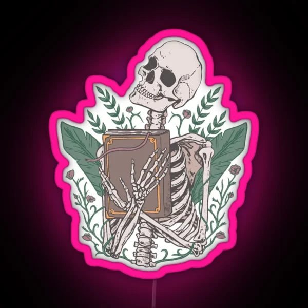 Skeleton Reading RGB Neon Sign