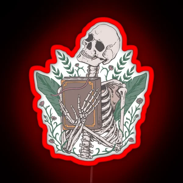 Skeleton Reading RGB Neon Sign