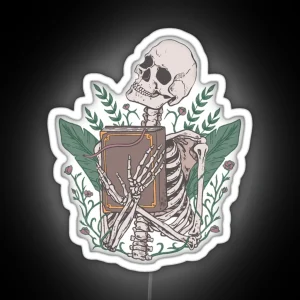 Skeleton Reading RGB Neon Sign