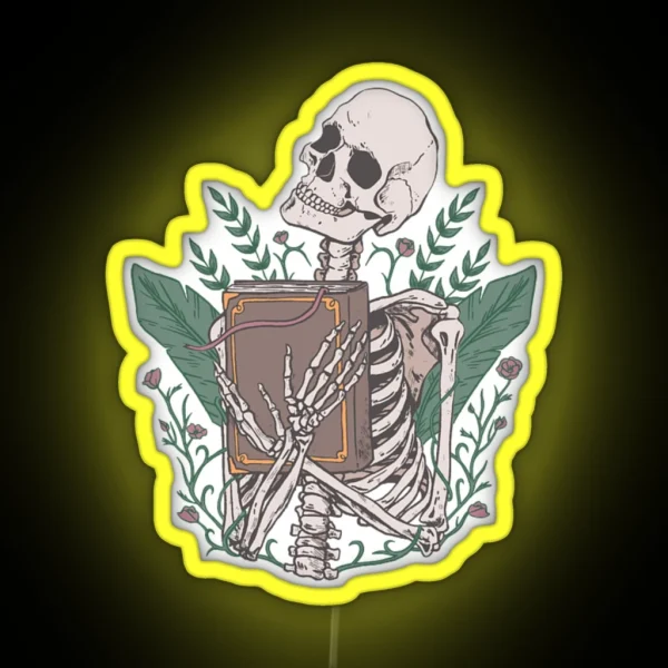 Skeleton Reading RGB Neon Sign