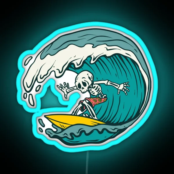 Skelleton In A Barrel RGB Neon Sign
