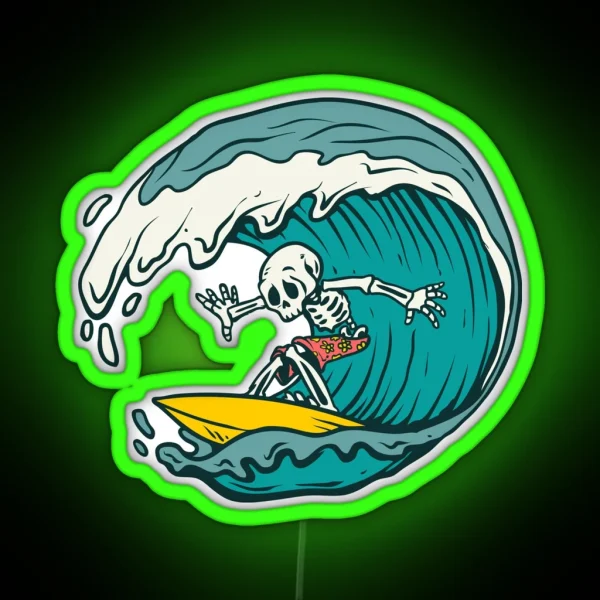 Skelleton In A Barrel RGB Neon Sign