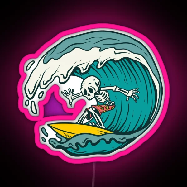 Skelleton In A Barrel RGB Neon Sign