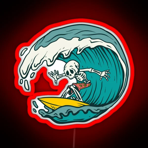 Skelleton In A Barrel RGB Neon Sign