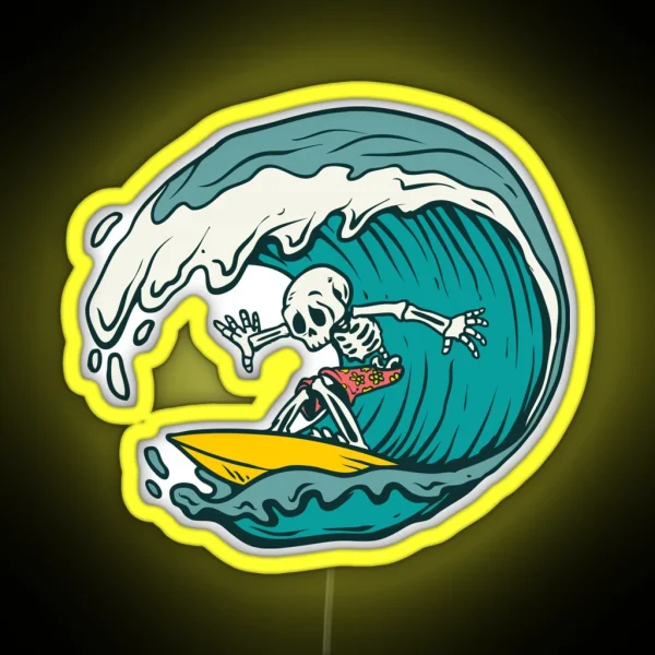 Skelleton In A Barrel RGB Neon Sign
