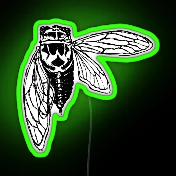 Sketch Cicada RGB Neon Sign