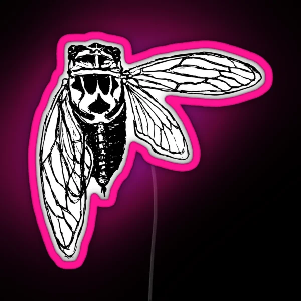 Sketch Cicada RGB Neon Sign