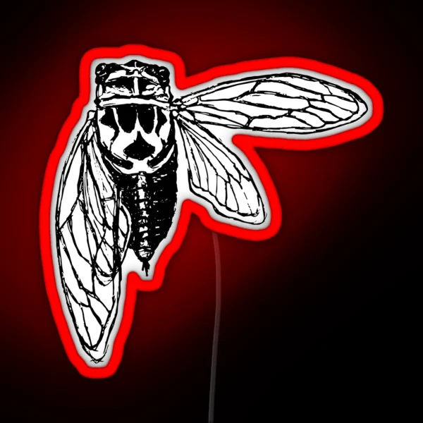 Sketch Cicada RGB Neon Sign