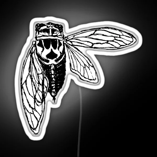 Sketch Cicada RGB Neon Sign