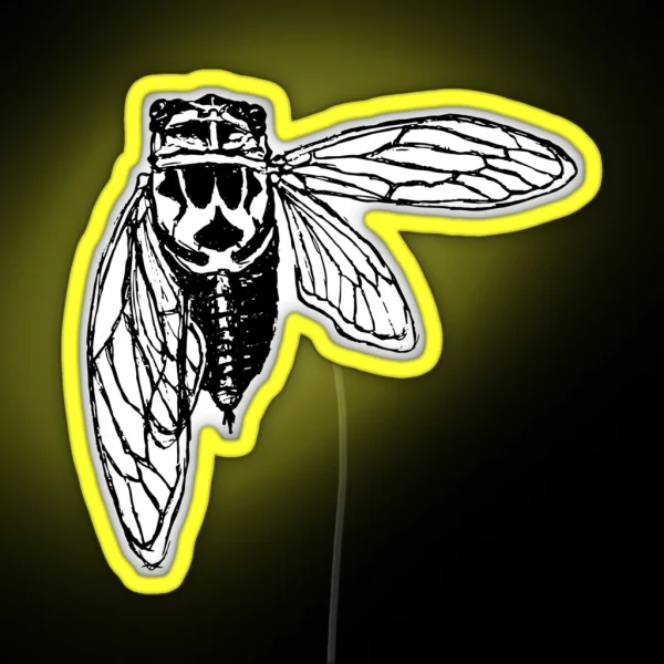 Sketch Cicada RGB Neon Sign