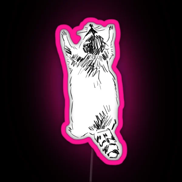 Sketch Y Raccoon RGB Neon Sign
