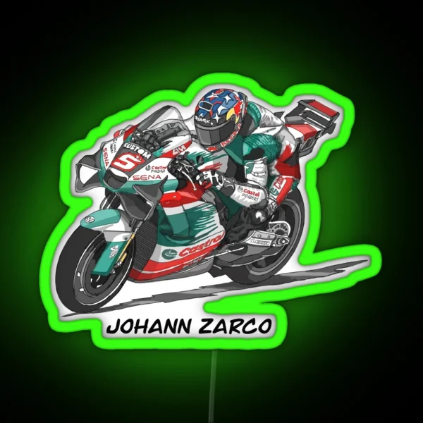 Sketching Motogp Rider Johann Zarco RGB Neon Sign