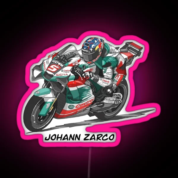 Sketching Motogp Rider Johann Zarco RGB Neon Sign