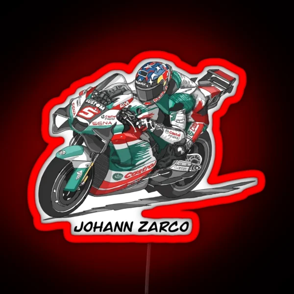 Sketching Motogp Rider Johann Zarco RGB Neon Sign