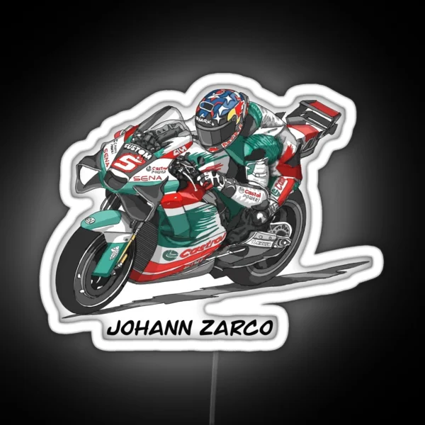 Sketching Motogp Rider Johann Zarco RGB Neon Sign