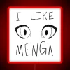 RGB Neon Sign with Red Menga Design