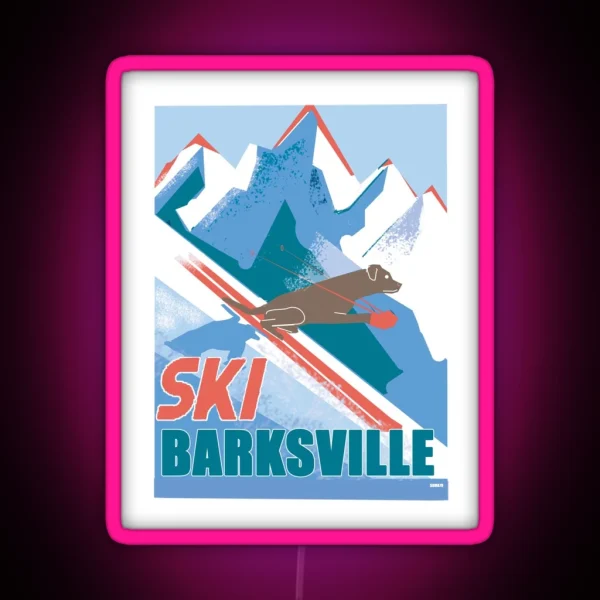 Ski Barksville RGB Neon Sign