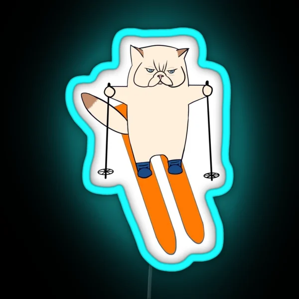 Ski Cat RGB Neon Sign