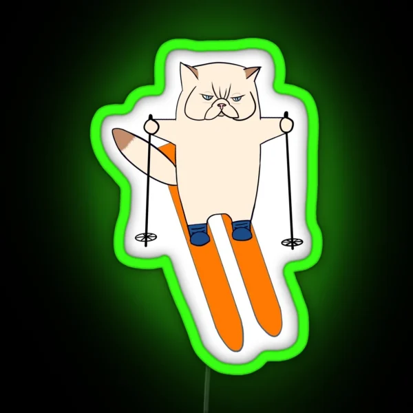 Ski Cat RGB Neon Sign