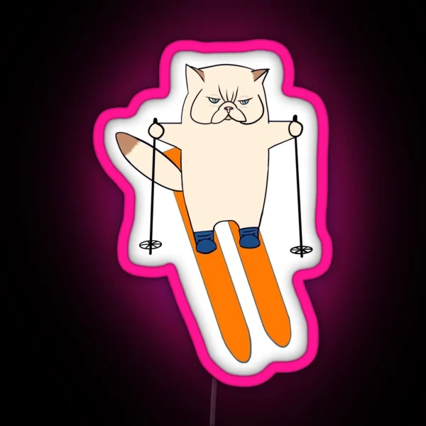Ski Cat RGB Neon Sign