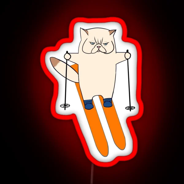 Ski Cat RGB Neon Sign
