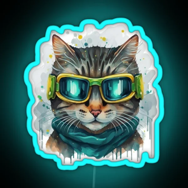 Ski Cat RGB Neon Sign