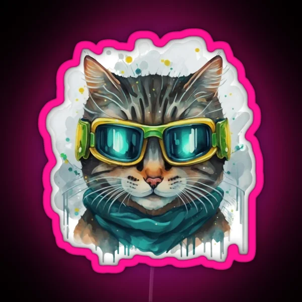 Ski Cat RGB Neon Sign