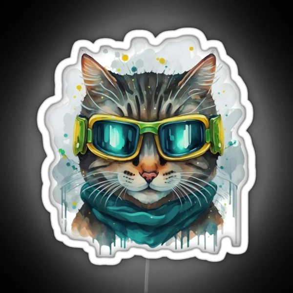Ski Cat RGB Neon Sign