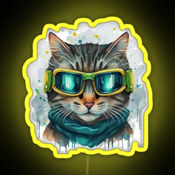 Ski Cat RGB Neon Sign