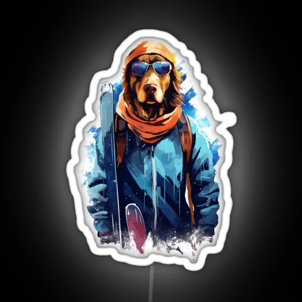 Ski Dog In Ski Googles RGB Neon Sign