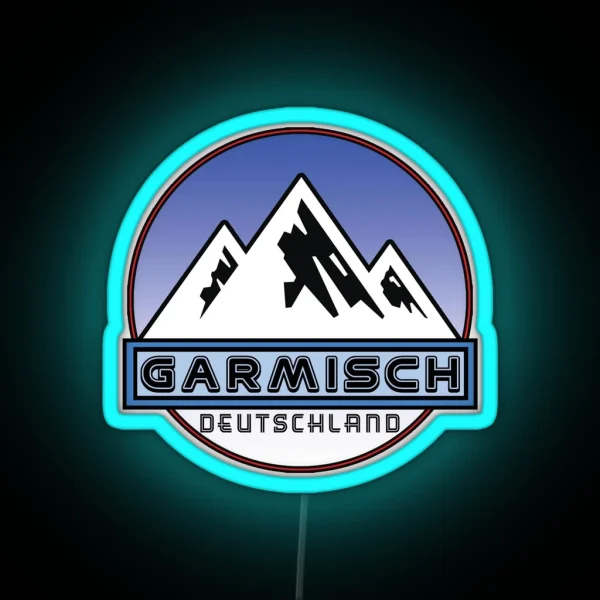 Ski Garmisch Deutschland Bayern Skiing Ski RGB Neon Sign