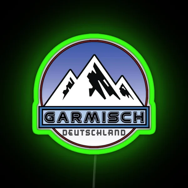 Ski Garmisch Deutschland Bayern Skiing Ski RGB Neon Sign